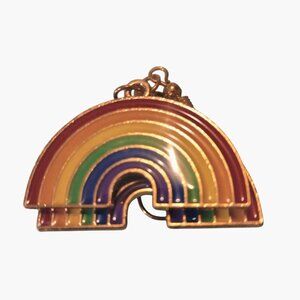 Rainbow Bling Earrings Gold Tone Rainbow Design Gay Pride LGBTQ